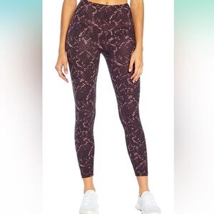 NWT Balance Collection Plum Purple Snake-print High Waisted Workout Leggings